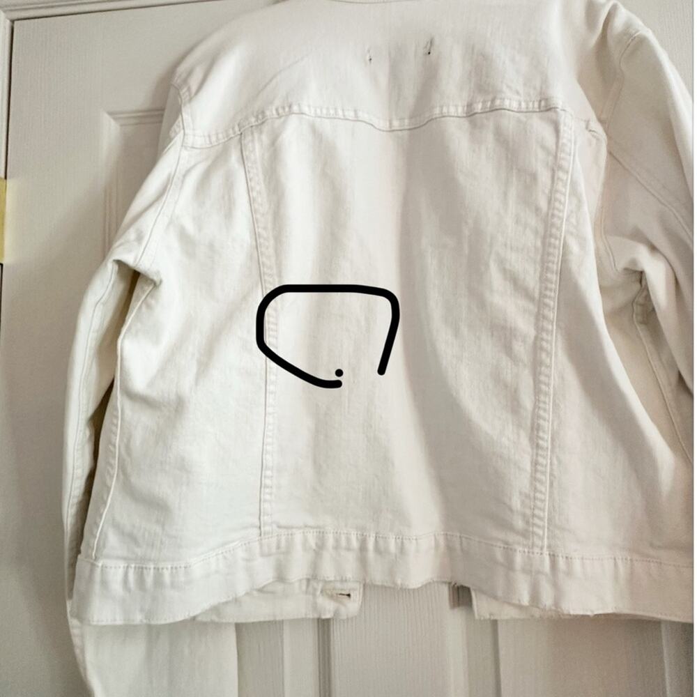 Joe Fresh White Denim Jean Jacket Size XL NWT Stretch Casual Outdoor - Picture 15 of 16